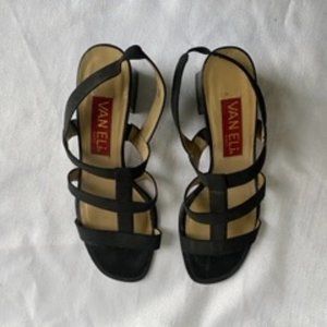 Vintage Black Vaneli Strap Sandals